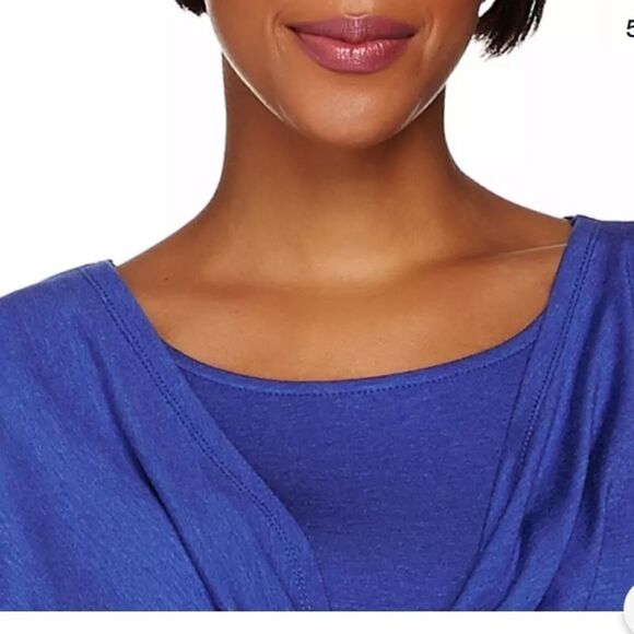 H by Halston Gray Wrap Front Cowl Neck Knit Top - Picture 6 of 7